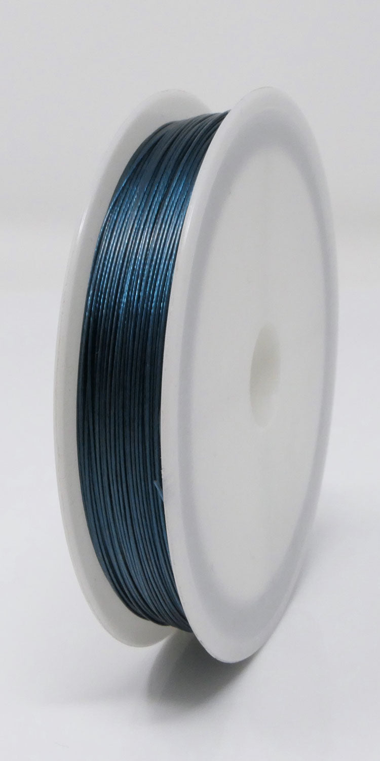 Schmuckdraht Basteldraht Ø 0,45mm Indigo Blau 55m nylonummantelt Draht
