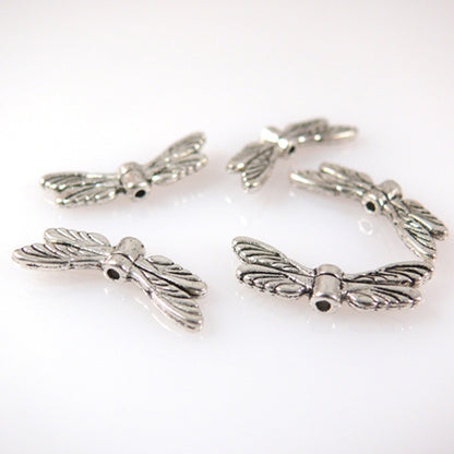 Metallperlen 5x Flügel Engelsflügel Schutzengel 20x7mm silber antik zum Basteln