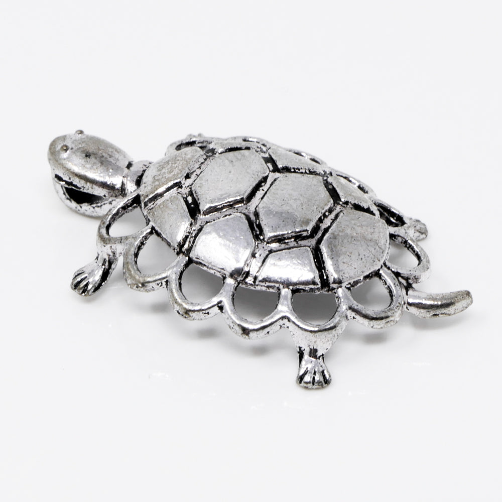 Schildkröte Anhänger Altsilber Metallanhänger Charm 39mm