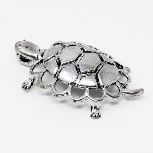 Schildkröte Anhänger Altsilber Metallanhänger Charm 39mm