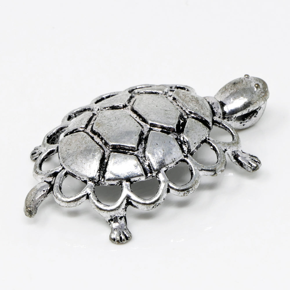 Schildkröte Anhänger Altsilber Metallanhänger Charm 39mm