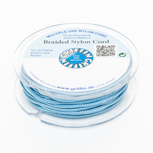 GRIFFIN geflochtene Nylonschnur Ø 2mm Hellblau Spule 10m Schmuckband Faden Schnur -108