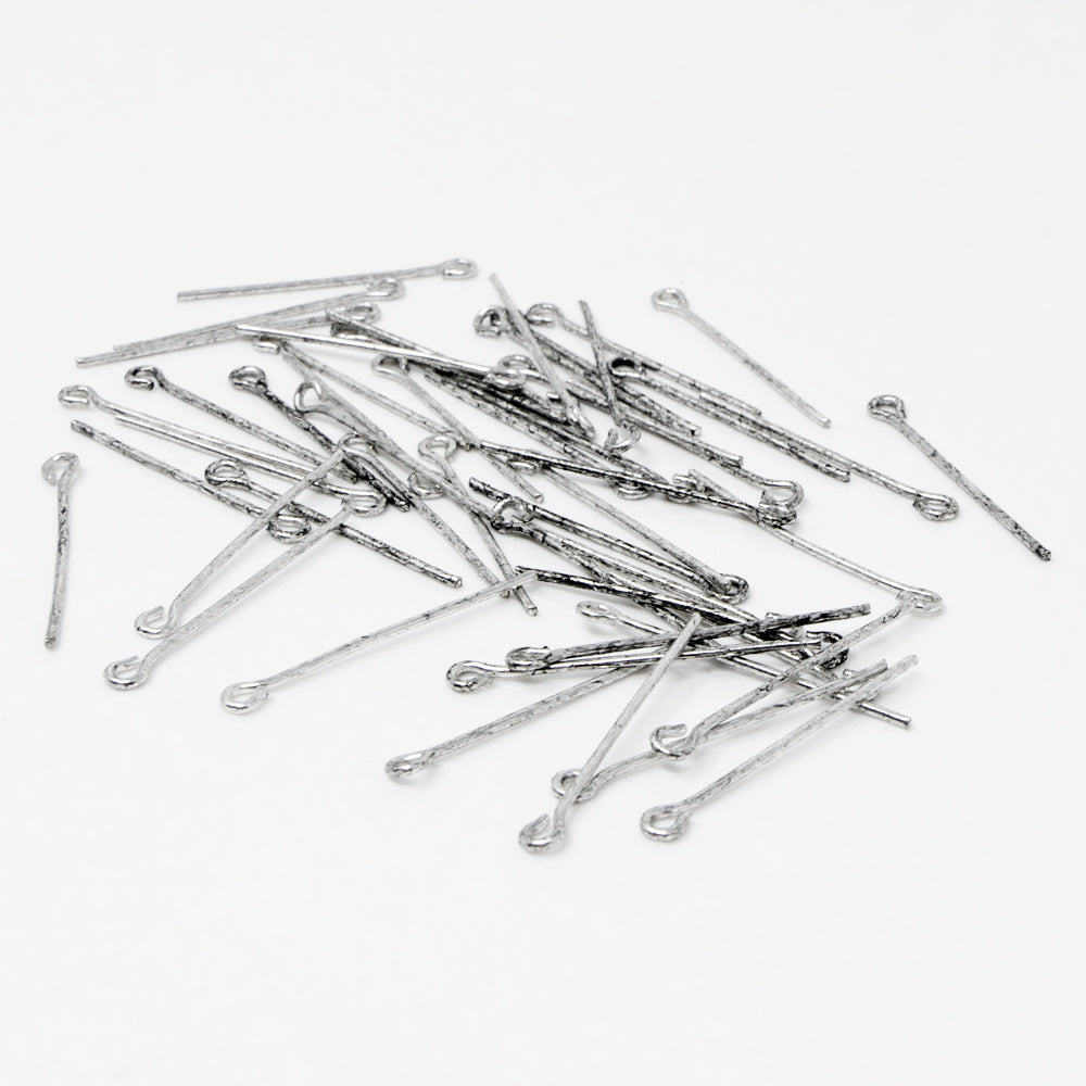 Ösenstifte Kettelstifte Antiksilber 25mm Stifte 50x Kettenverbinder Verbinder zum Perlen Basteln