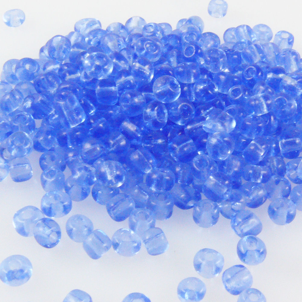 300 Rocailles Perlen Glasperlen 4mm blau Glas Beads Bastelperlen -718