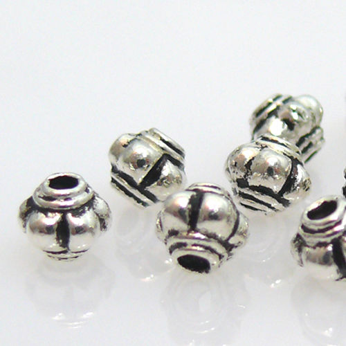 10 Metallperlen Metallperle Kugel silber Perlen 4mm-345