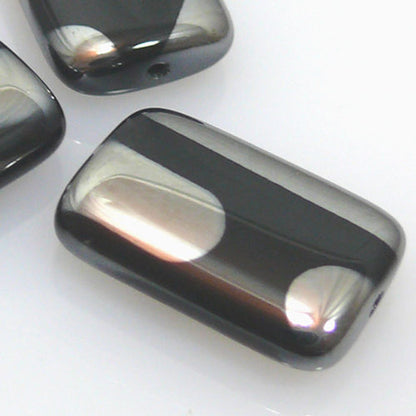 hochwertige Perlen Rechteck 19mm schwarz silber Glasperlen zum Schmuck Basteln