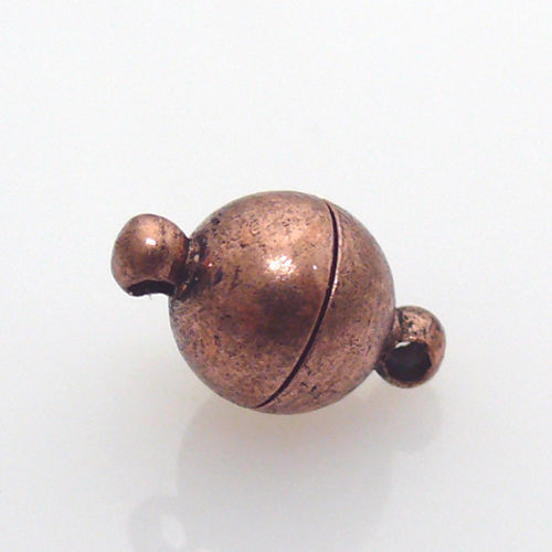 Magnetverschluß Kugel Verschluss Kupfer antik 12mm -787