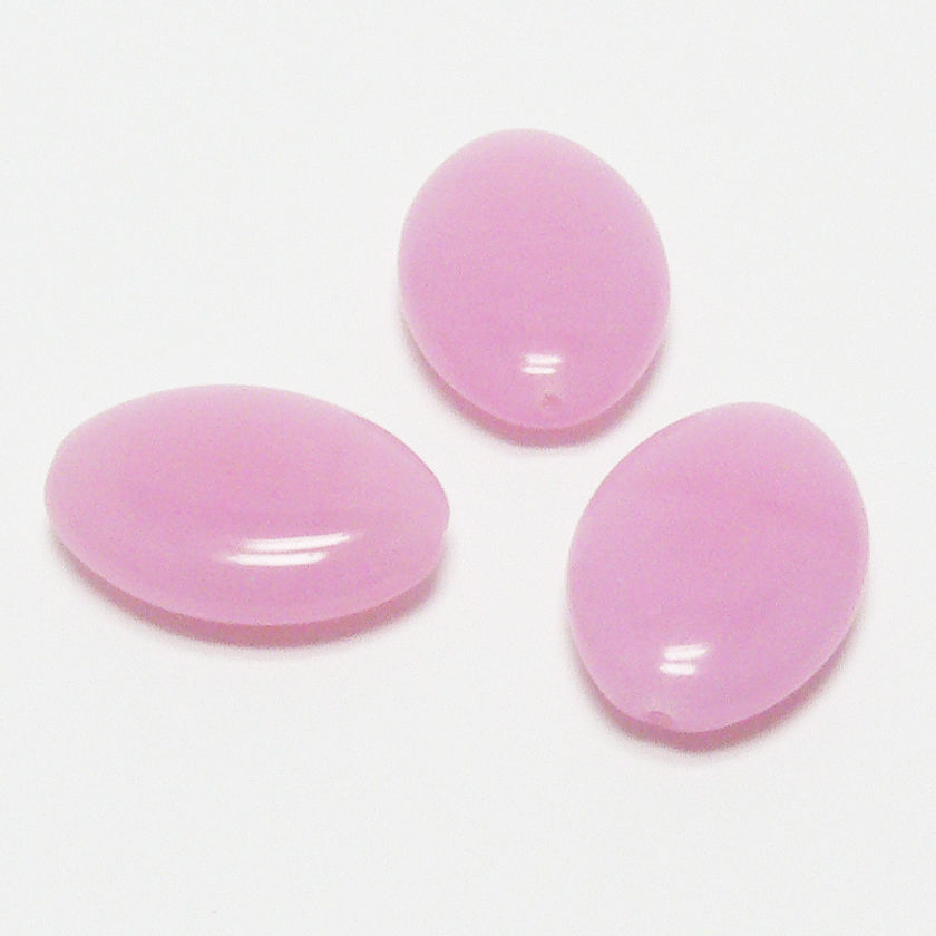 3 edle große Perlen Oliven 20mm Glasperlen rosa Schmucksteine zum Basteln -1107