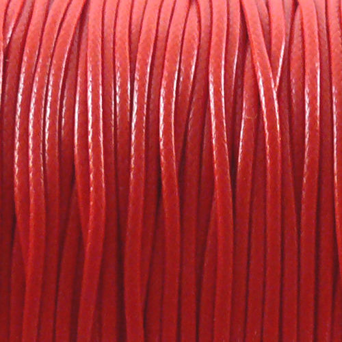 3m Wachsband Wachsschnur 1mm korallenrot Schnur aus Baumwolle rot -835
