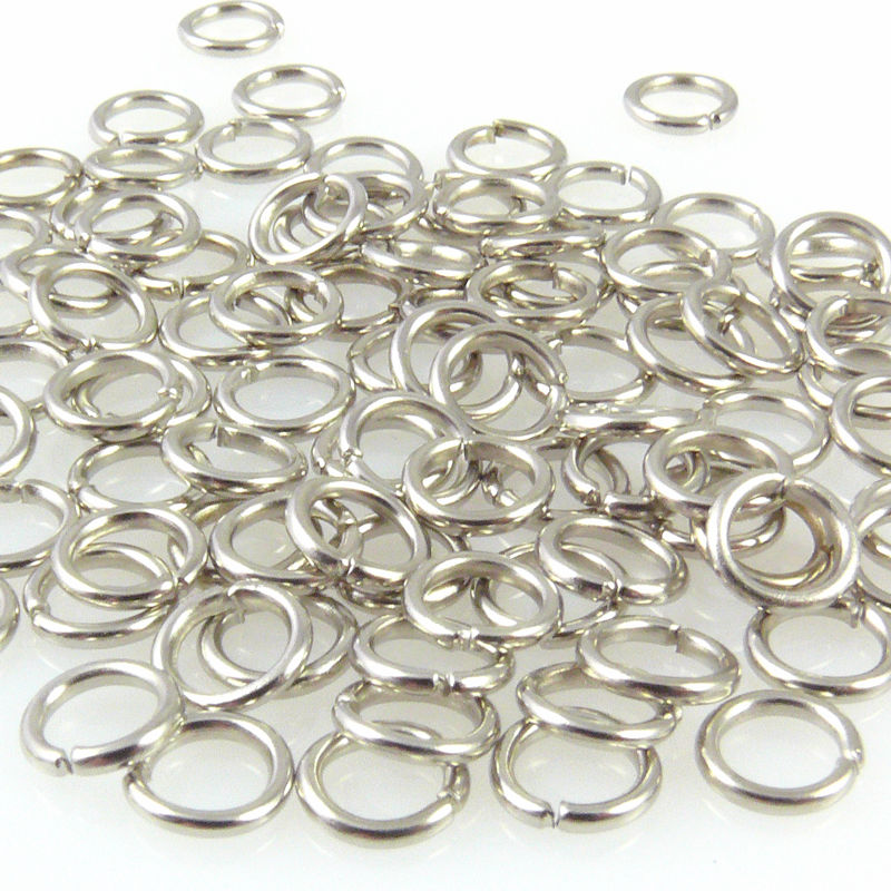 100 runde Biegeringe Ø 6mm Binderinge 1mm silberfarben Verbinder zum Basteln -210