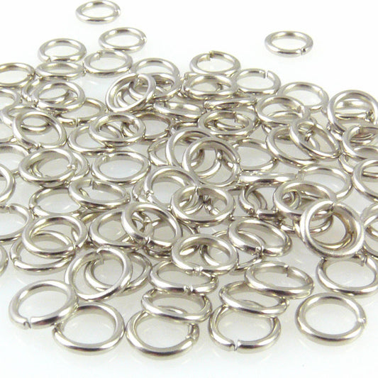 100 runde Biegeringe Ø 6mm Binderinge 1mm silberfarben Verbinder zum Basteln -210