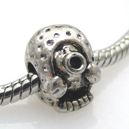 1x Metallbead Perle Metallperlen Igel Metall Beads Tierperlen 10mm silberfarben