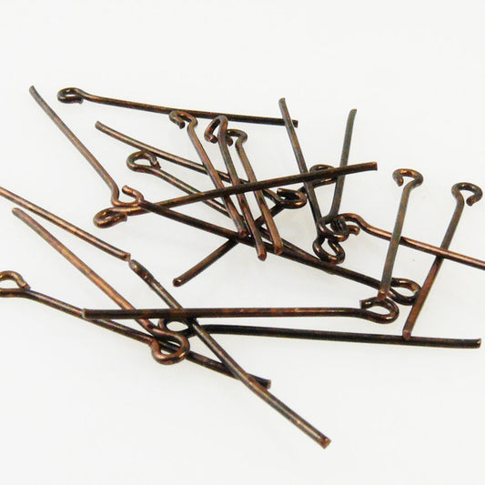 20 St. Ösenstifte Kettelstifte kupfer 25mm Stifte Ketten Perlen Verbinder -386