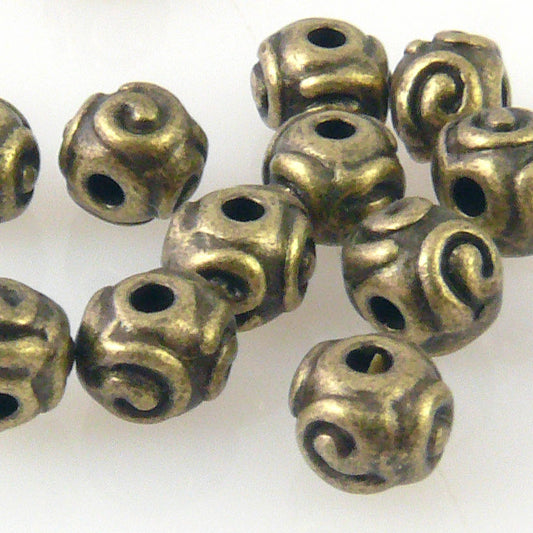 15x Metallperlen 5mm Metall Kugeln Spacer bronze Perlen zum Basteln -1446