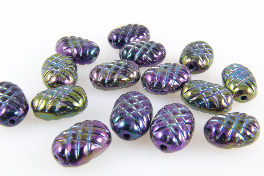 15 bunte Glasperlen 10mm ovale Perlen bunt Beads zum Auffädeln -713