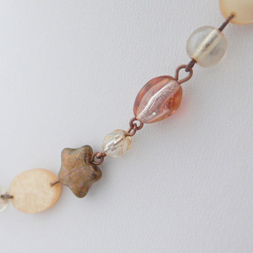 Halskette Damen Kette 44cm Lampwork Glasperlen Damenschmuck bunte Perlenkette