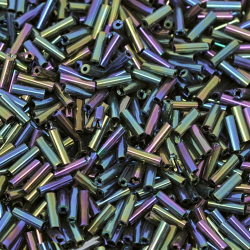 550 Rocailles-Stifte 7mm Röhrchen Mix blau grün lila Perlen Tubes -1267