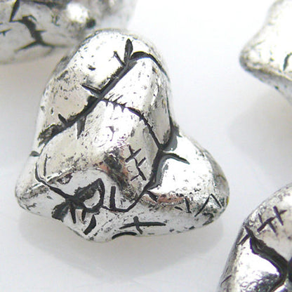 5 St. große Perlen Kunststoffperlen 16mm Acrylperlen silber Bastelperlen Nuggets