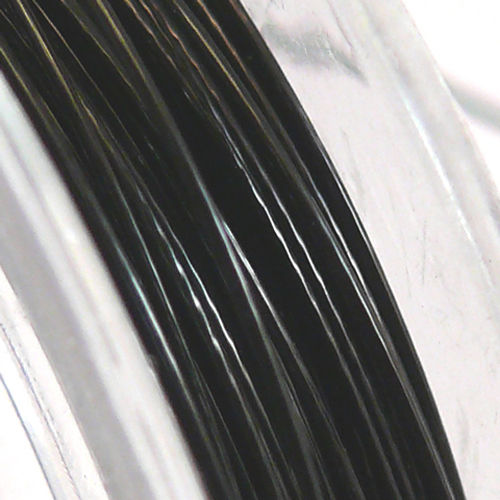 10m Schmuckdraht Basteldraht Draht schwarz 0,38mm Spule Perlendraht -183
