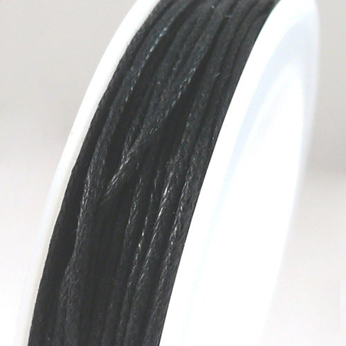 9m Fädelband 1mm schwarz Baumwollband gewachste Perlenschnur -992