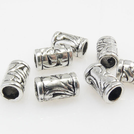 7 Metallperlen 11x6mm Spacer Großlochperlen altsilber Metall Beads Metallbeads