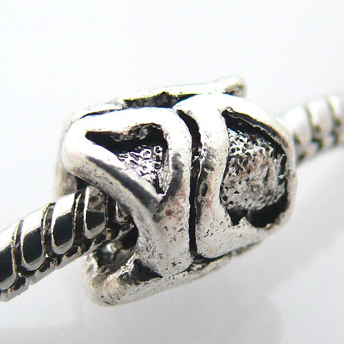 Metall Bead Herz 9x8mm Metallperle Metallbead zum Sammeln Sammelperle