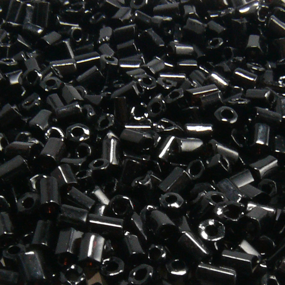 1100 Rocailles-Stifte 2,5mm Röhrchen schwarz Glasperlen Tube Beads -113