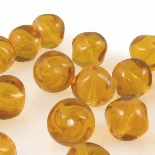 20x edle Perlen braun 7x8mm böhmische Glasperlen Kugeln zum Schmuck Basteln-1527