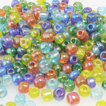 290 Rocailles Perlen Glasperlen AB Farben-Mix 4mm bunt Perlenmischung -410