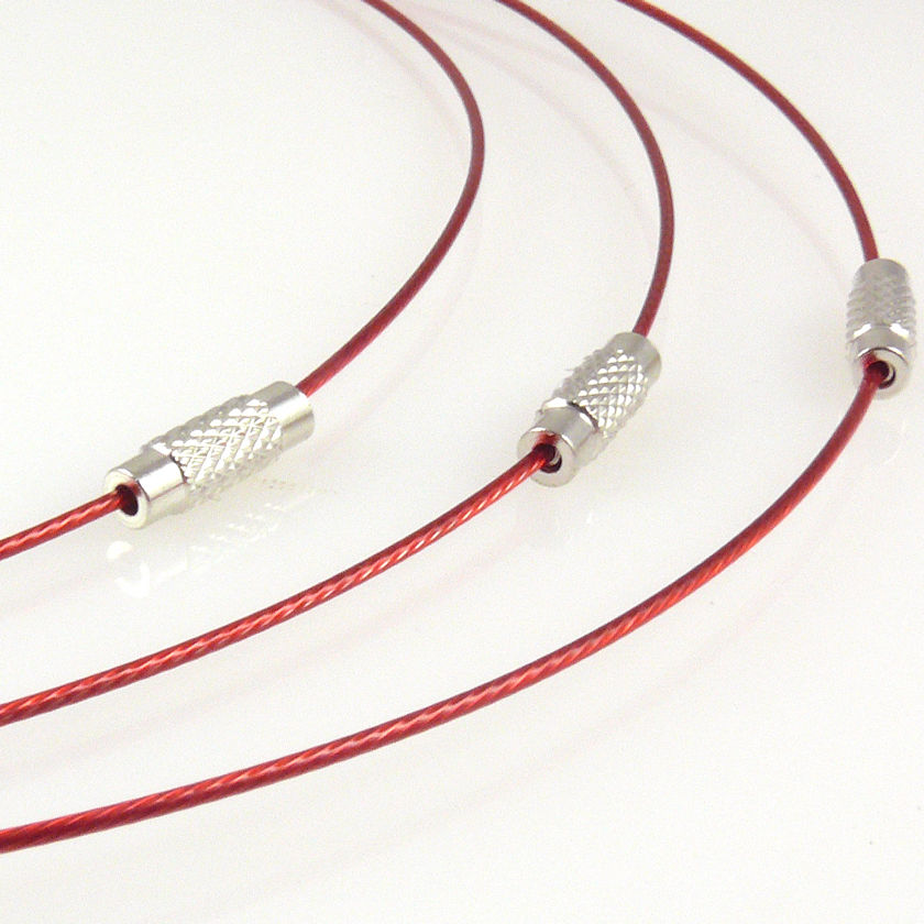 Halsreif aus Edelstahl mit Schraubverschluß rot 46cm Collier Halsreifen rostrot
