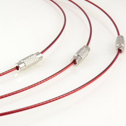Halsreif aus Edelstahl mit Schraubverschluß rot 46cm Collier Halsreifen rostrot