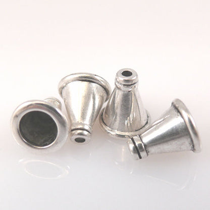 4 Perlenkappen Endkappen Perlkappen silbern Kappen 11mm -1148