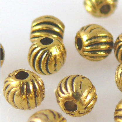 20 Metallperlen Kugeln 4mm Metall Perlen altgold Metallkugeln Bastelperlen gold
