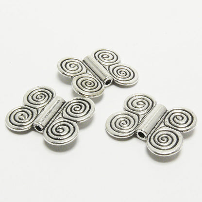 3x Metallperlen Schmetterlinge 17x20mm altsilber Metall Perlen zum Basteln -294
