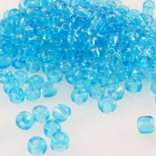 300 Rocailles Perlen Glasperlen 4mm azurblau Glas Beads Bastelperlen -616