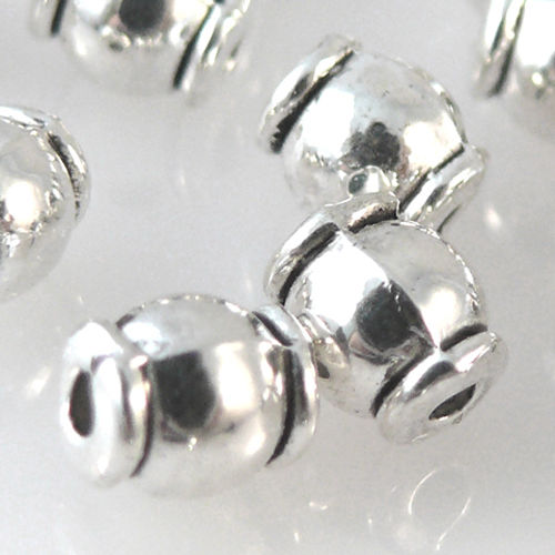 15 Metallperlen 6mm Metall Perlen Spacer silberfarben zum Schmuck Basteln -1288