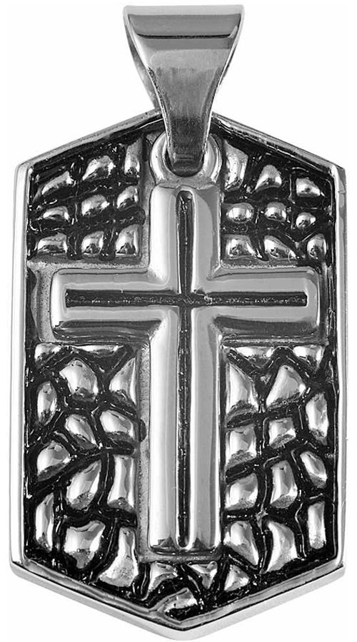 DOG TAG Edelstahlanhänger massiv Kreuz Anhänger Edelstahlkreuz Kreuzanhänger