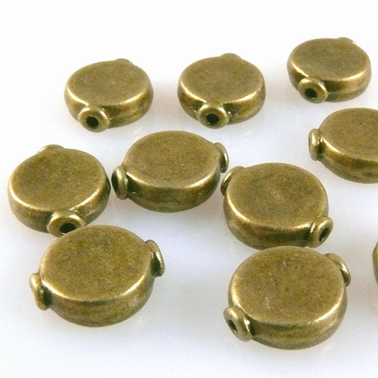10x Metallperlen 10mm Metall Spacer rund Perlen bronze Metallspacer -1369
