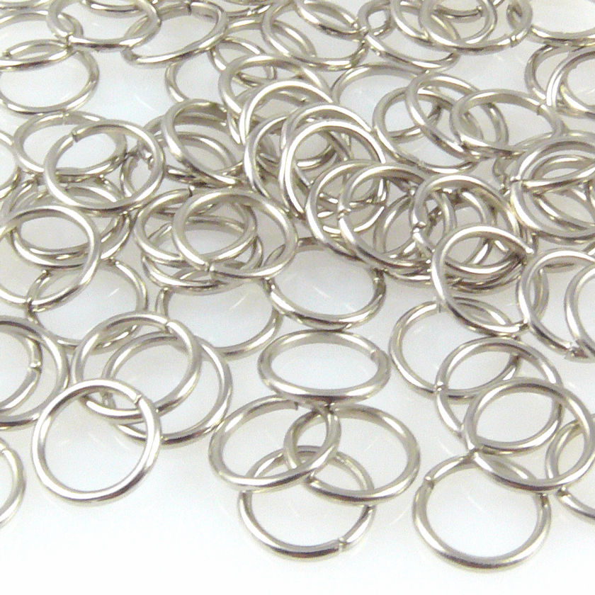100 runde Biegeringe Ø 8mm Binderinge 1mm silberfarben Verbinder zum Basteln -620