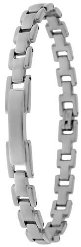 zeitloses Edelstahlarmband 21,5cm Schildarmband silber Edelstahl Armband -143