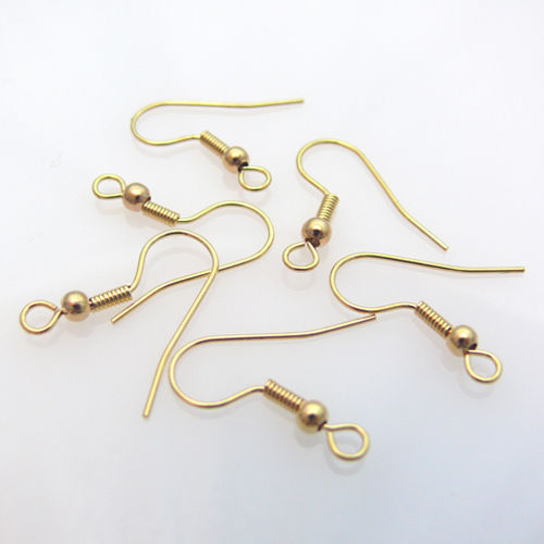 6x Ohrhaken Ohrhänger 20mm vergoldet Fischhaken Ohrringe selber machen -688
