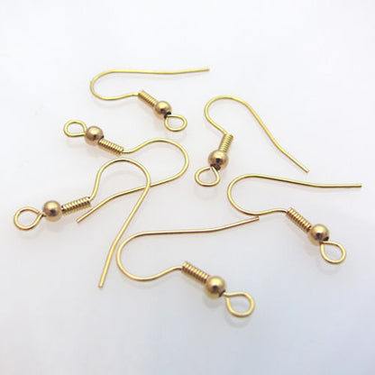 6x Ohrhaken Ohrhänger 20mm vergoldet Fischhaken Ohrringe selber machen -688