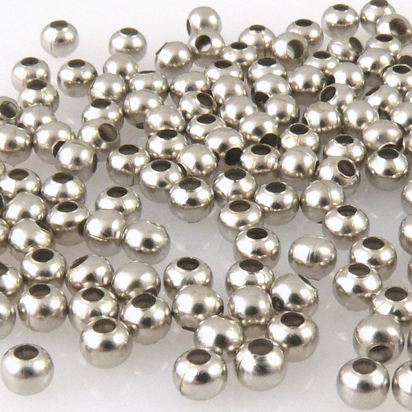 150 Metallperlen Kugeln 3mm rund silberfarben Metallkugeln zum Schmuck Basteln