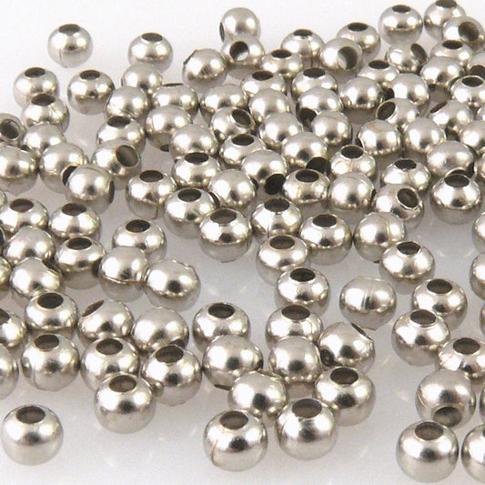 150 Metallperlen Kugeln 3mm rund silberfarben Metallkugeln zum Schmuck Basteln