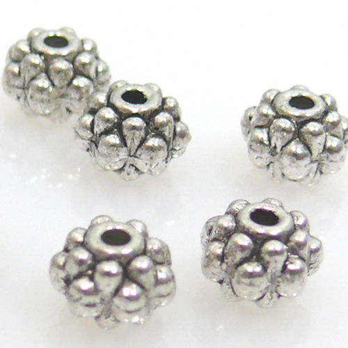 10 Metallperlen Metall Perle Rondelle silber Perlen Schmuckteile zum Basteln neu