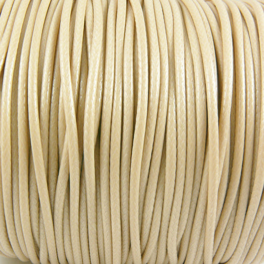 2m Wachsband Wachsschnur 2mm beige Schnur aus Baumwolle Bastelfaden -3336