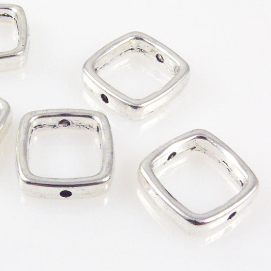 5 Metallperlen Metall Rahmen 14mm antiksilber Verbinder Schmuckteile zum Basteln