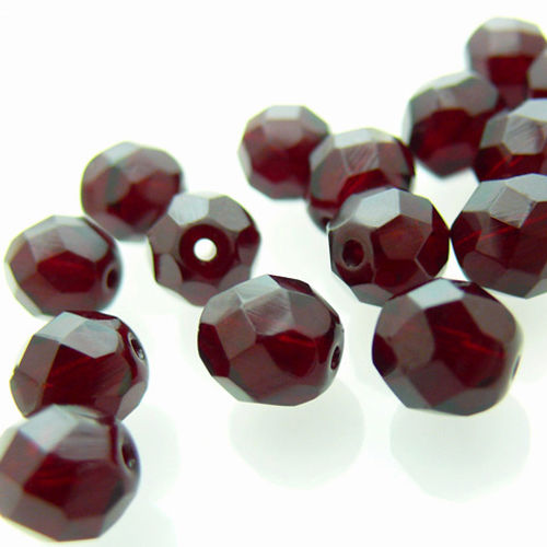 Edle Glasperlen 15 Schliffperlen Glasperle 8mm rot Glasschliffperlen zum Basteln