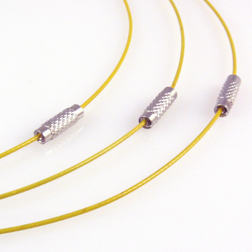 Halsreif aus Edelstahl mit Schraubverschluß 46cm Collier Halsreifen gelb Kette