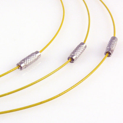 Halsreif aus Edelstahl mit Schraubverschluß 46cm Collier Halsreifen gelb Kette